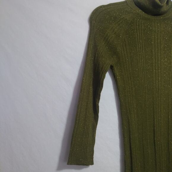Love By Design Martini Olive Green Turtle Neck Snug Fit Size L - Picture 4 of 6